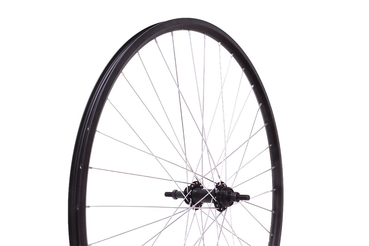 Колесо 29"MTB, заднее, под трещотку, двойной обод Qijian DA18 29"*36H, втулка FR-09R DISC 36H, под резьбовой ротор, черный